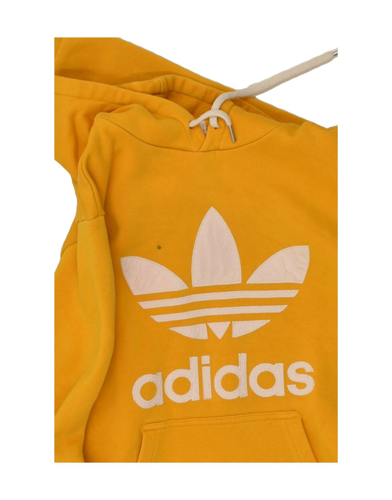 ADIDAS Mens Graphic Hoodie Jumper Small Yellow Cotton | Vintage Adidas | Thrift | Second-Hand Adidas | Used Clothing | Messina Hembry 