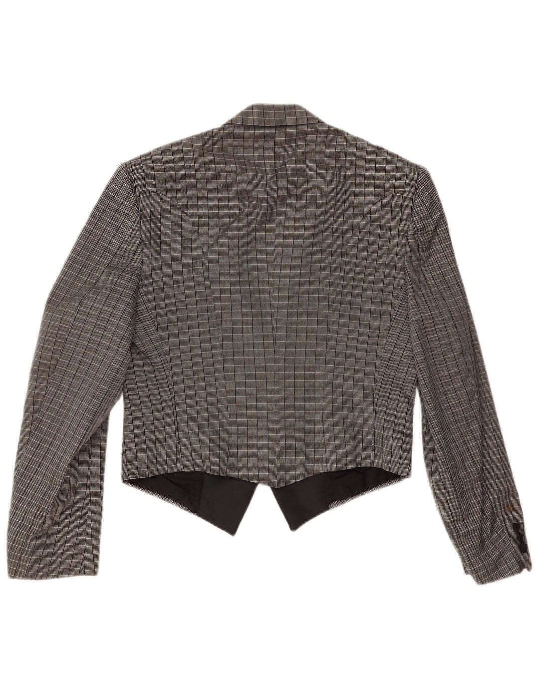 Sidi Womens Double Breasted Blazer Jacket IT 48 XL Grey Check Silk