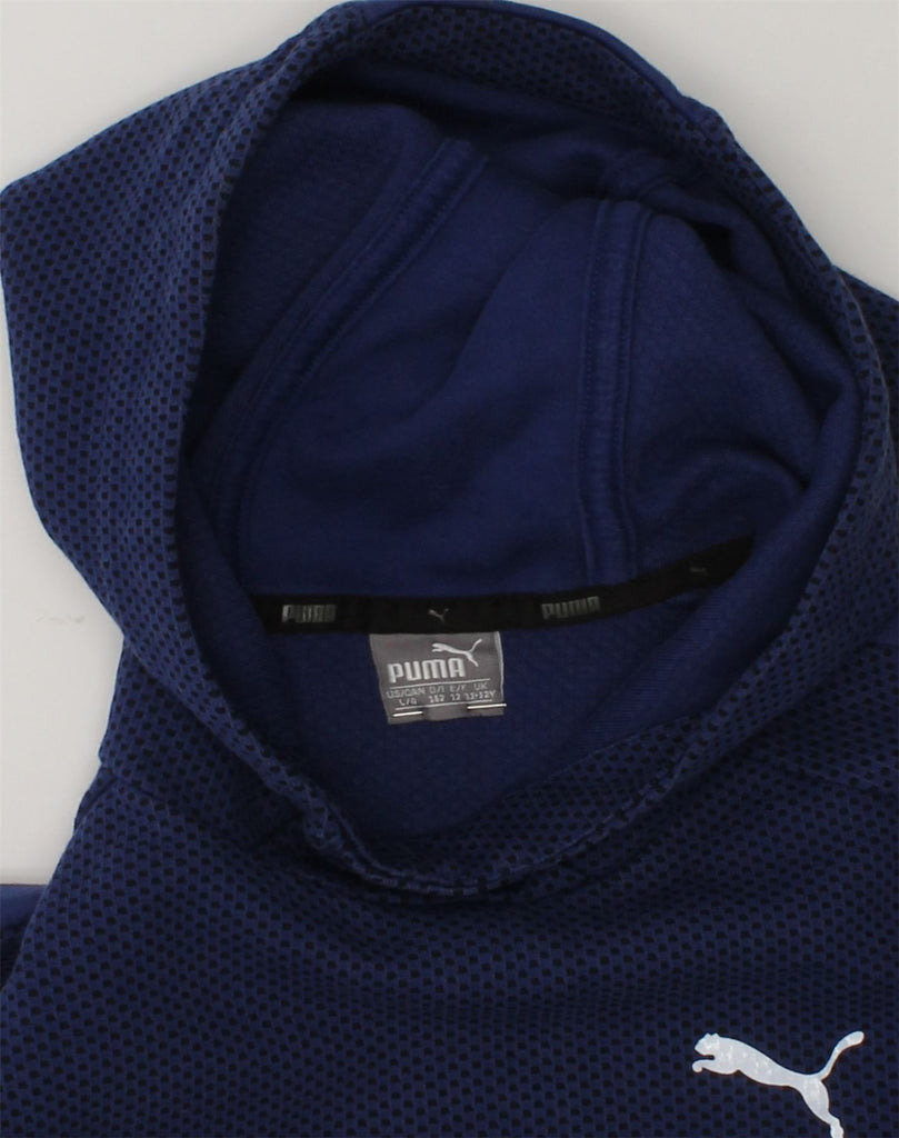 PUMA Boys Hoodie Jumper 11-12 Years Navy Blue Cotton | Vintage Puma | Thrift | Second-Hand Puma | Used Clothing | Messina Hembry 