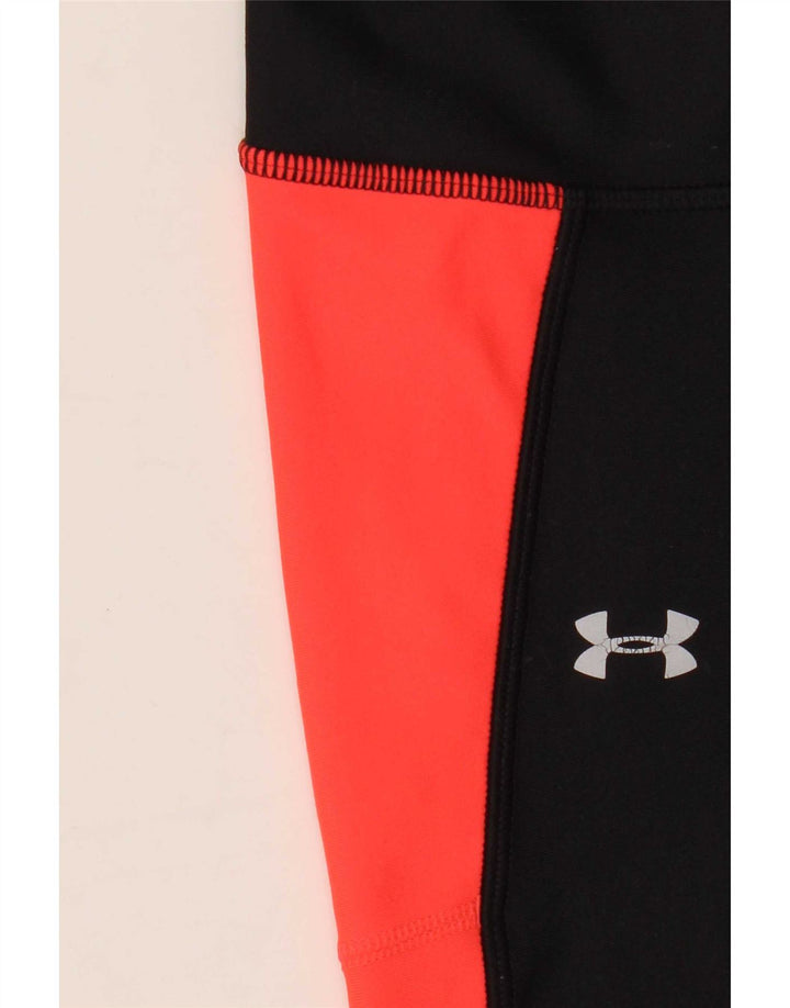 Under Armour Womens Graphic Leggings UK 12 Medium Black Colourblock