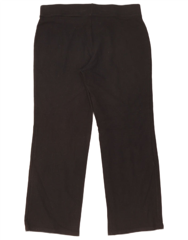 Marks & Spencer Womens Tracksuit Trousers UK 14 Large Black Cotton