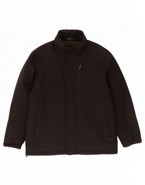 Marks & Spencer Mens Hooded Windbreaker Jacket UK 44 2XL Black Polyester