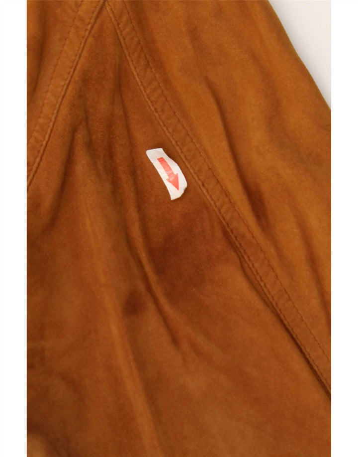 Vintage Womens Suede Bomber Jacket UK 18 XL Brown