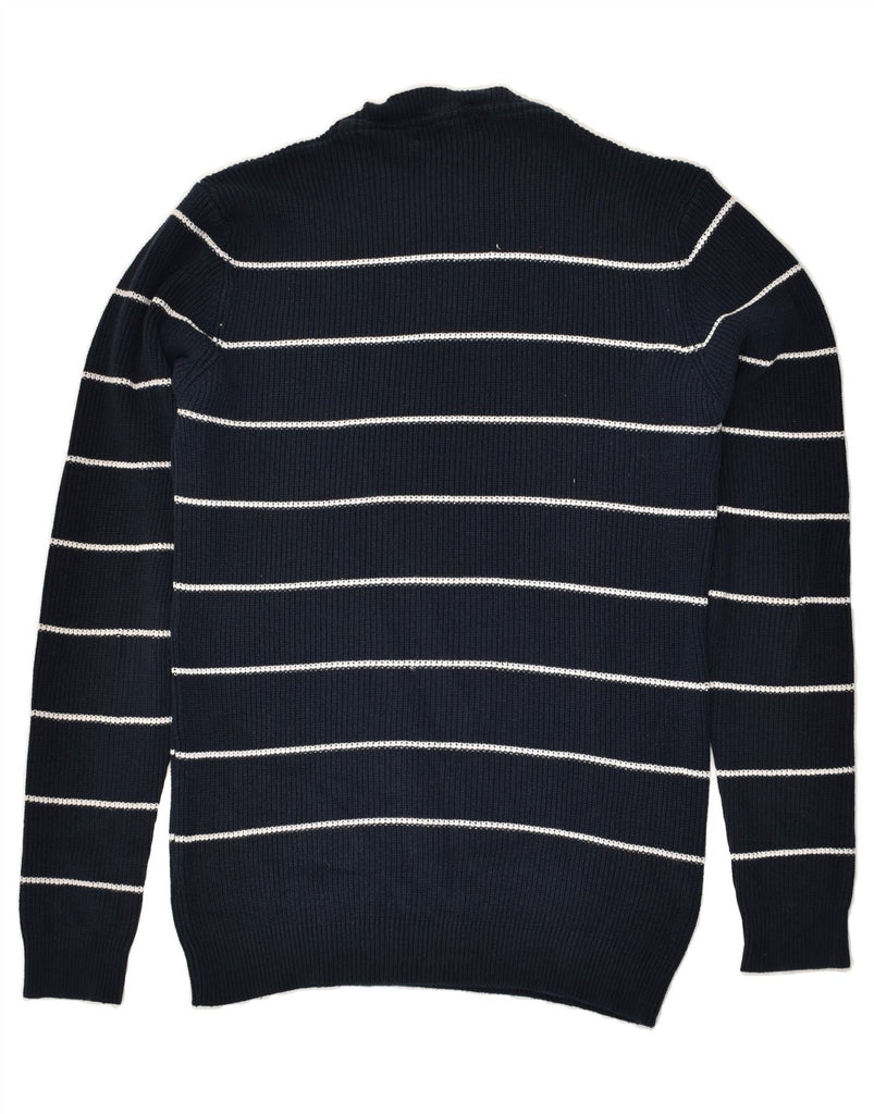 KANGOL Mens Crew Neck Jumper Sweater Medium Navy Blue Striped | Vintage Kangol | Thrift | Second-Hand Kangol | Used Clothing | Messina Hembry 