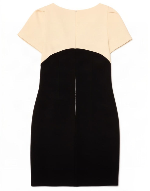 Luisa Spagnoli Womens Sheath Dress IT 44 Medium White Colourblock Wool