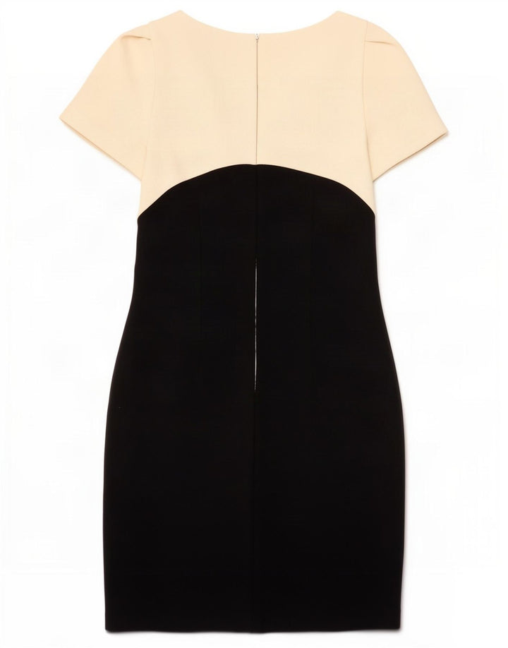 Luisa Spagnoli Womens Sheath Dress IT 44 Medium White Colourblock Wool