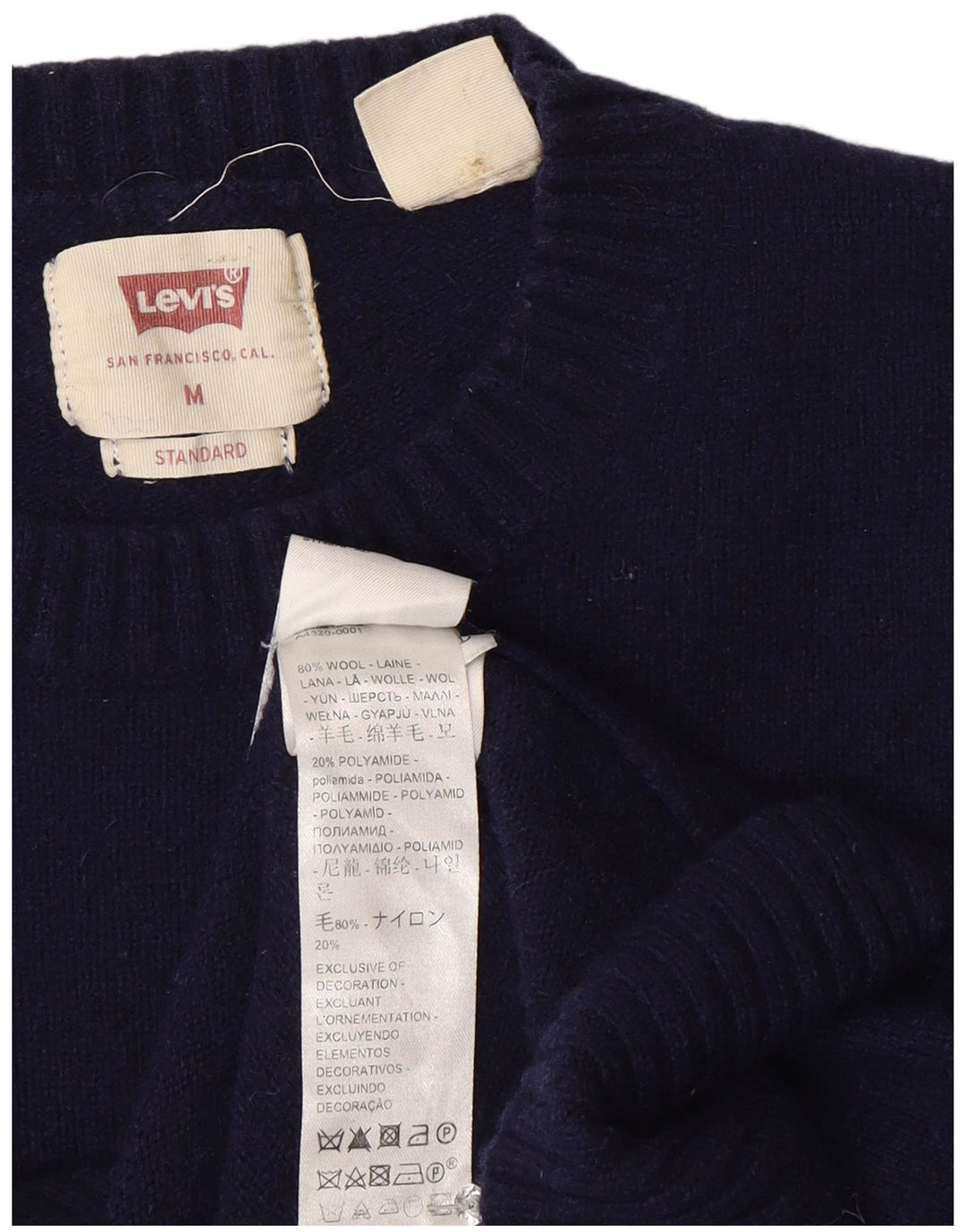 Levi's Womens Standard Fit Crew Neck Jumper Sweater UK 14 Medium Navy Blue