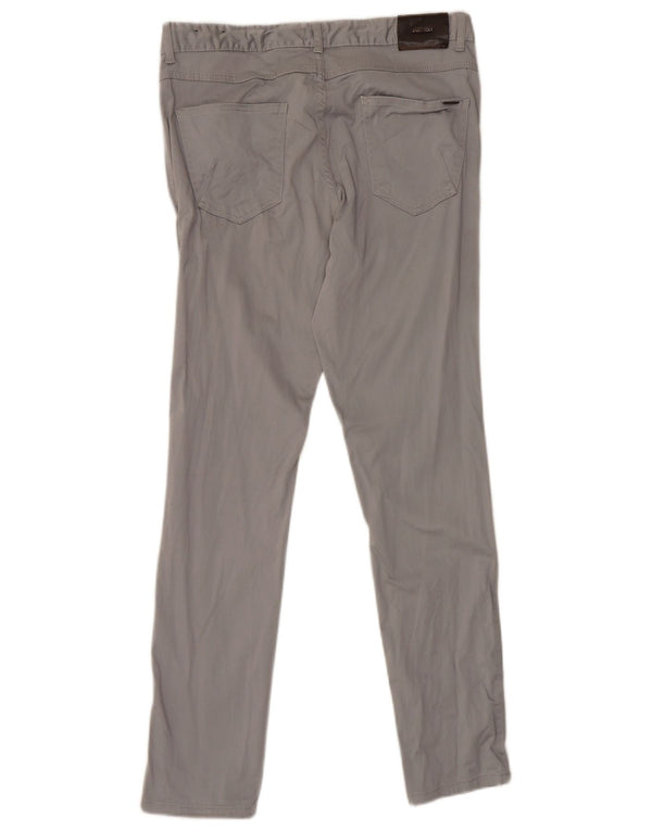 Zara Mens Slim Casual Trousers EU 44 Large W34 L31 Grey Cotton