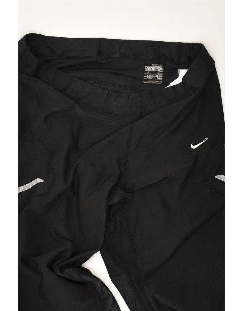 NIKE Womens Fit Dry Capri Tracksuit Trousers UK 10/12 Medium Black | Vintage Nike | Thrift | Second-Hand Nike | Used Clothing | Messina Hembry 