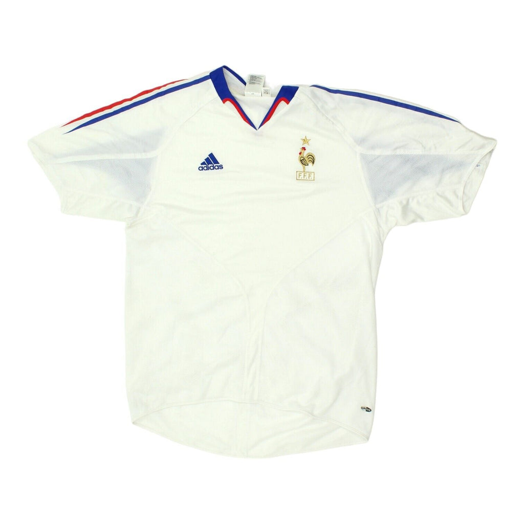 France 2004 Adidas Mens White Away Shirt | Vintage Football Sportswear VTG | Vintage Messina Hembry | Thrift | Second-Hand Messina Hembry | Used Clothing | Messina Hembry 