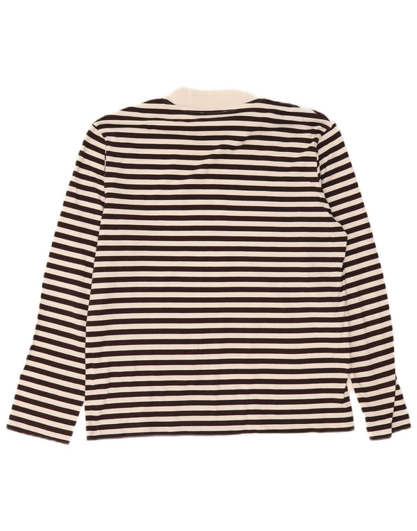 Cos Womens Oversized Top Long Sleeve UK 10 Small Black Striped Cotton