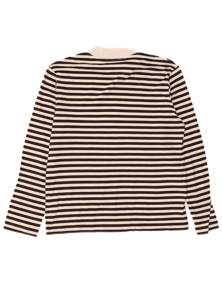 Cos Womens Oversized Top Long Sleeve UK 10 Small Black Striped Cotton