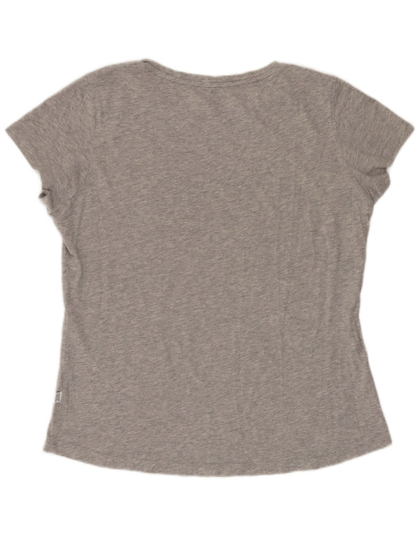 Puma Womens Graphic T-Shirt Top UK 12 Medium Grey