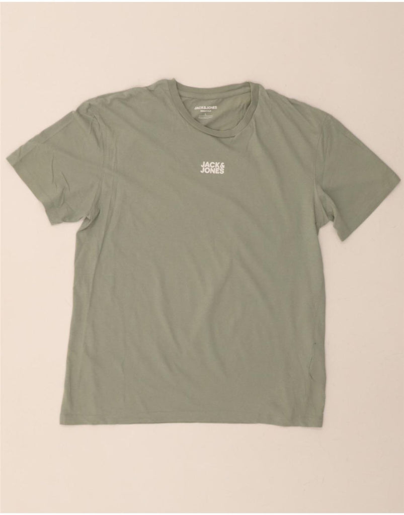 JACK & JONES Mens T-Shirt Top Large Green Cotton Vintage Jack & Jones and Second-Hand Jack & Jones from Messina Hembry 