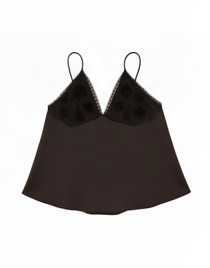 Zara Womens Crop Cami Top UK 14 Large Black Polyester