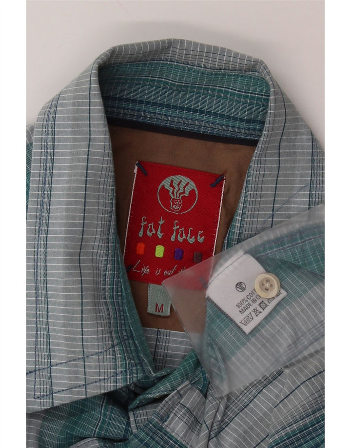 Fat Face Mens Short Sleeve Shirt Medium Blue Striped Cotton