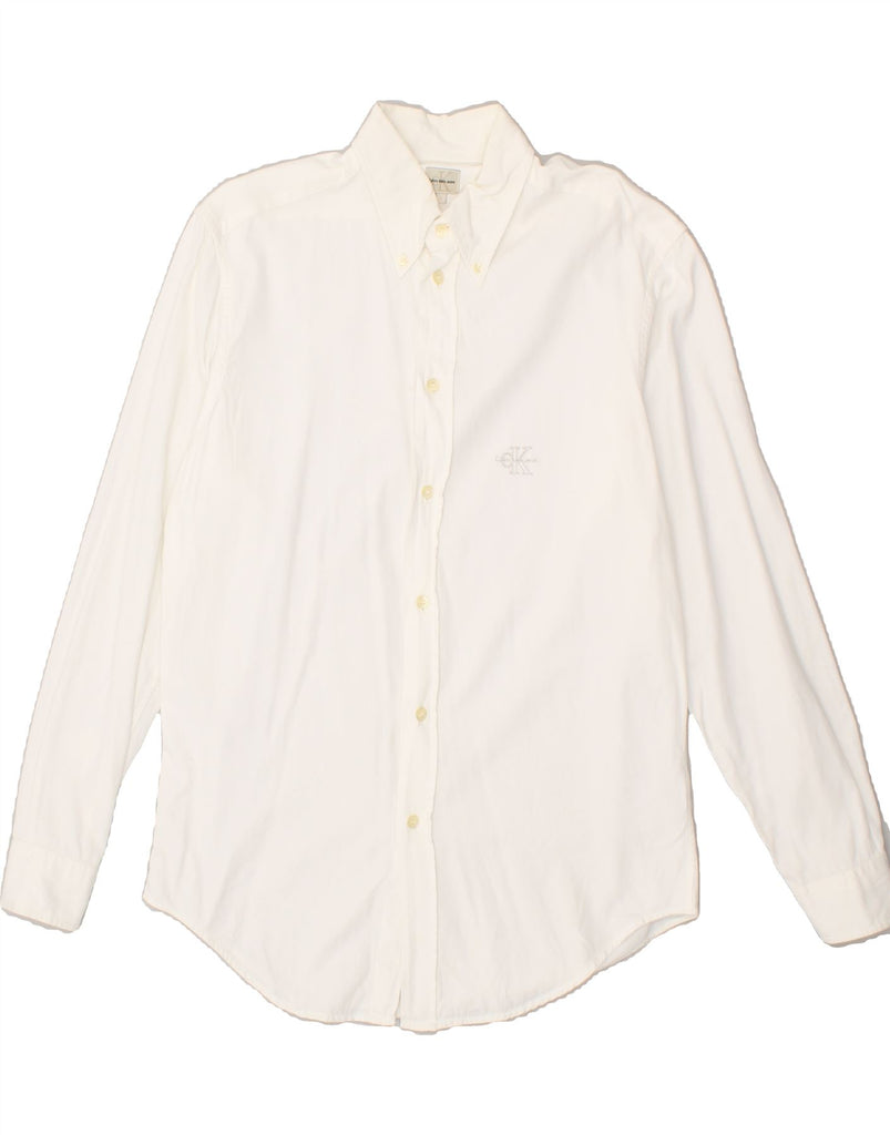 CALVIN KLEIN Mens Shirt Small Off White | Vintage Calvin Klein | Thrift | Second-Hand Calvin Klein | Used Clothing | Messina Hembry 