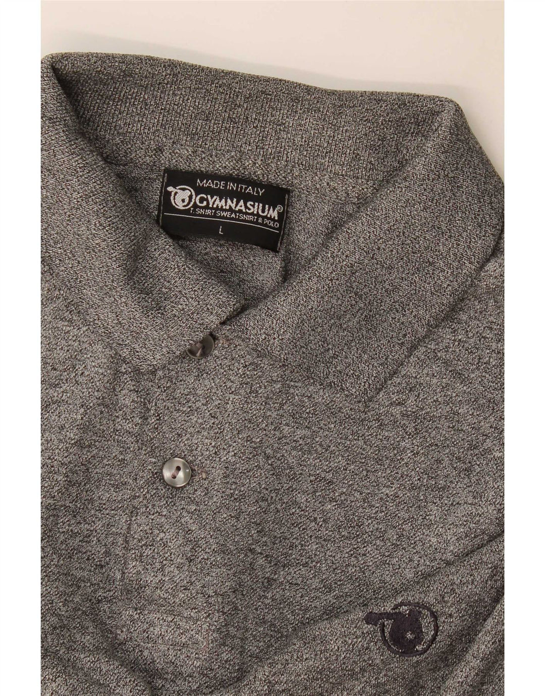 Gymnasium Mens Polo Shirt Large Grey Flecked
