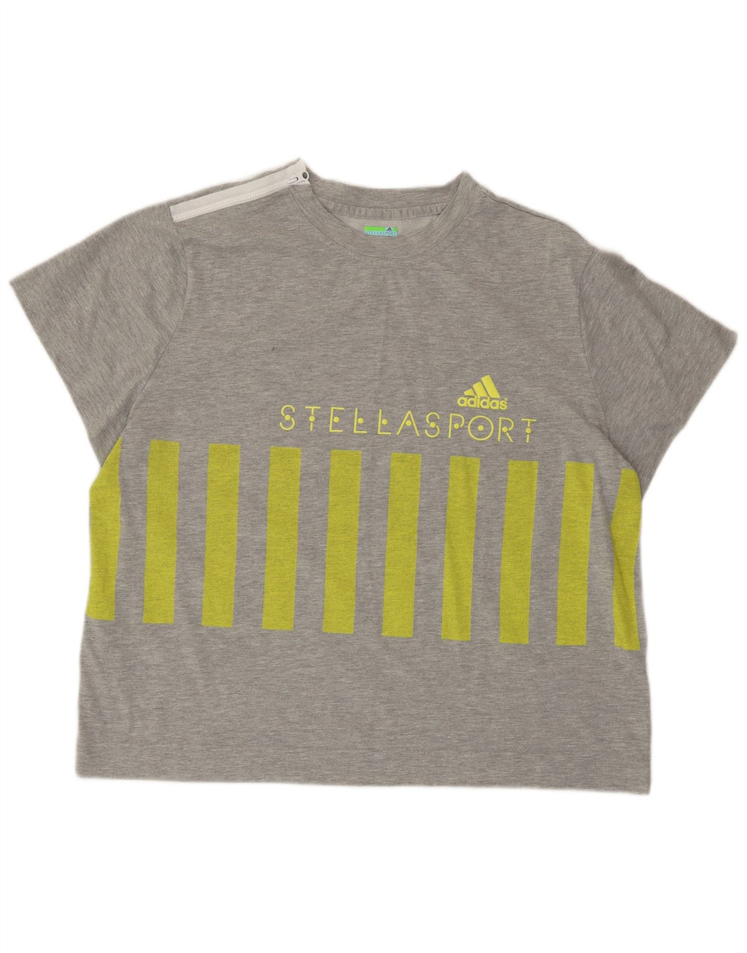 ADIDAS X STELLA MCCARTNEY Womens Graphic T-Shirt Top UK 20/22 XL Grey