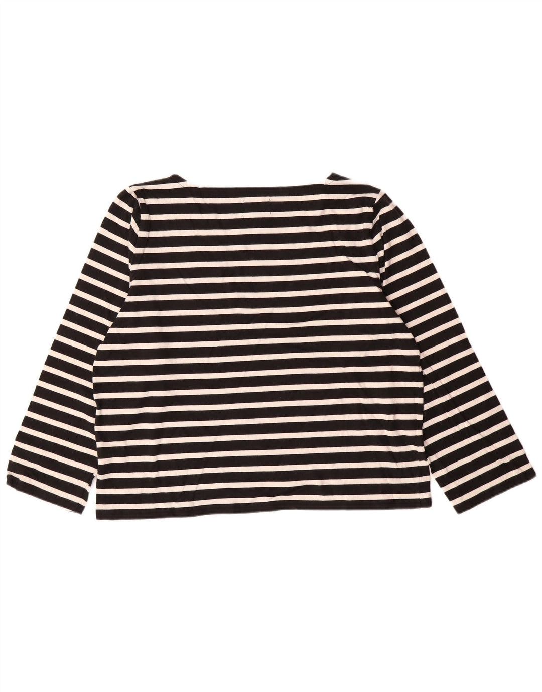 J. CREW Womens Classic Fit Top 3/4 Sleeve UK 18 XL Black Striped Cotton