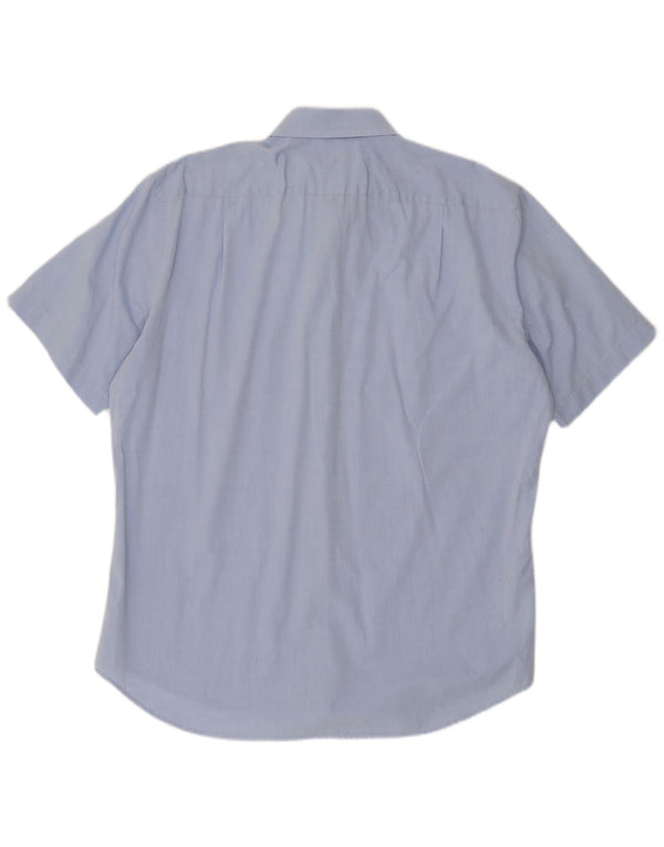 HUGO BOSS Mens Short Sleeve Shirt Size 16 1/2 42 Large Blue Cotton