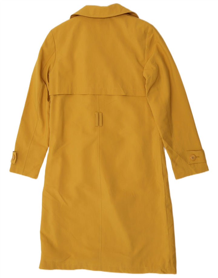 Marks & Spencer Womens Trench Coat UK 8 Small Yellow Polyester