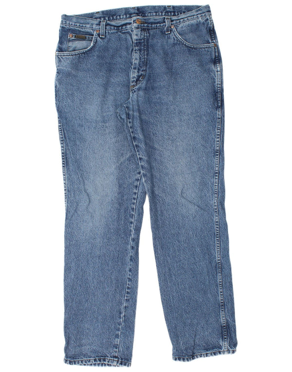 Wrangler Mens Texas Straight Jeans W38 L32 Blue Cotton