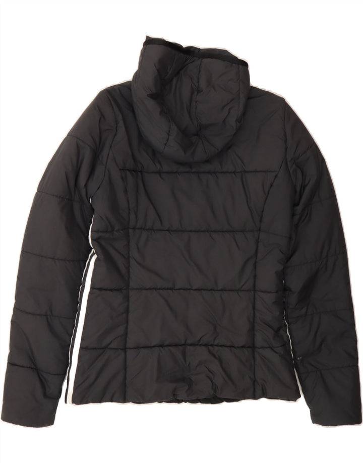 ADIDAS Womens Hooded Padded Jacket UK 10 Small  Black Polyester Vintage Adidas and Second-Hand Adidas from Messina Hembry 