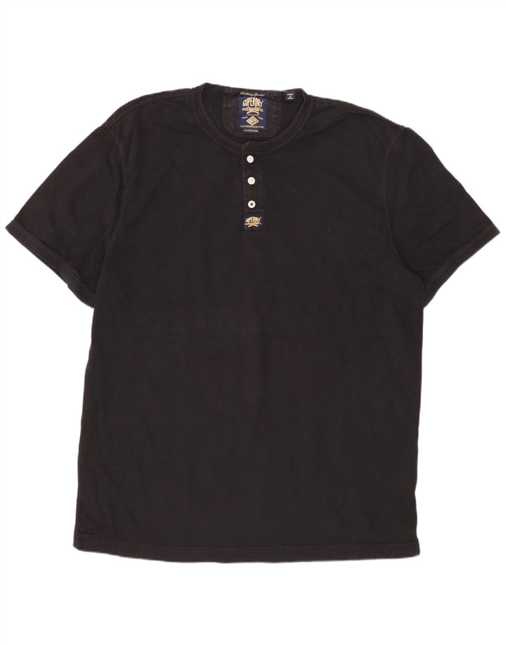 SUPERDRY Mens T-Shirt Top 3XL Black Cotton