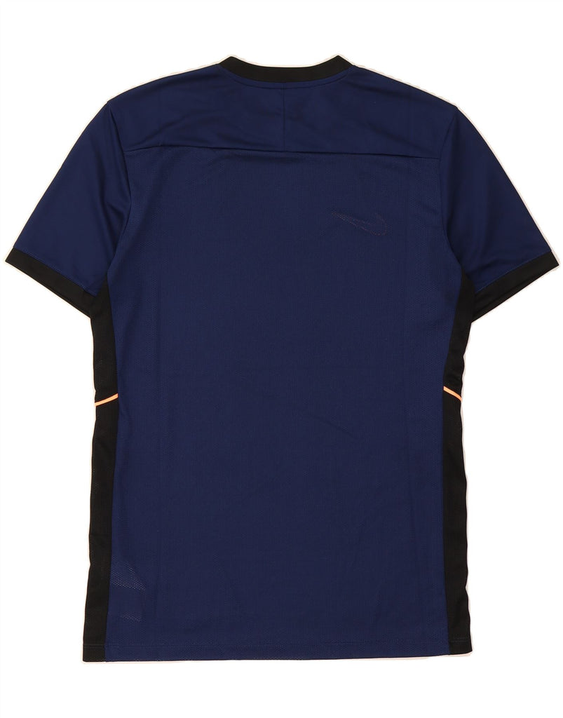 NIKE Mens Dri Fit Slim Fit T-Shirt Top Medium Navy Blue Colourblock Vintage Nike and Second-Hand Nike from Messina Hembry 