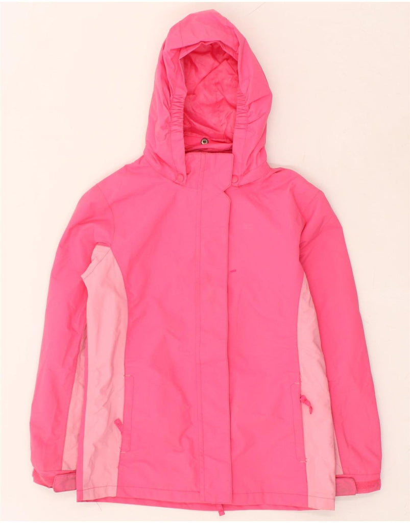 MOUNTAIN WAREHOUSE Girls Hooded Rain Jacket 9-10 Years Pink Colourblock | Vintage Mountain Warehouse | Thrift | Second-Hand Mountain Warehouse | Used Clothing | Messina Hembry 