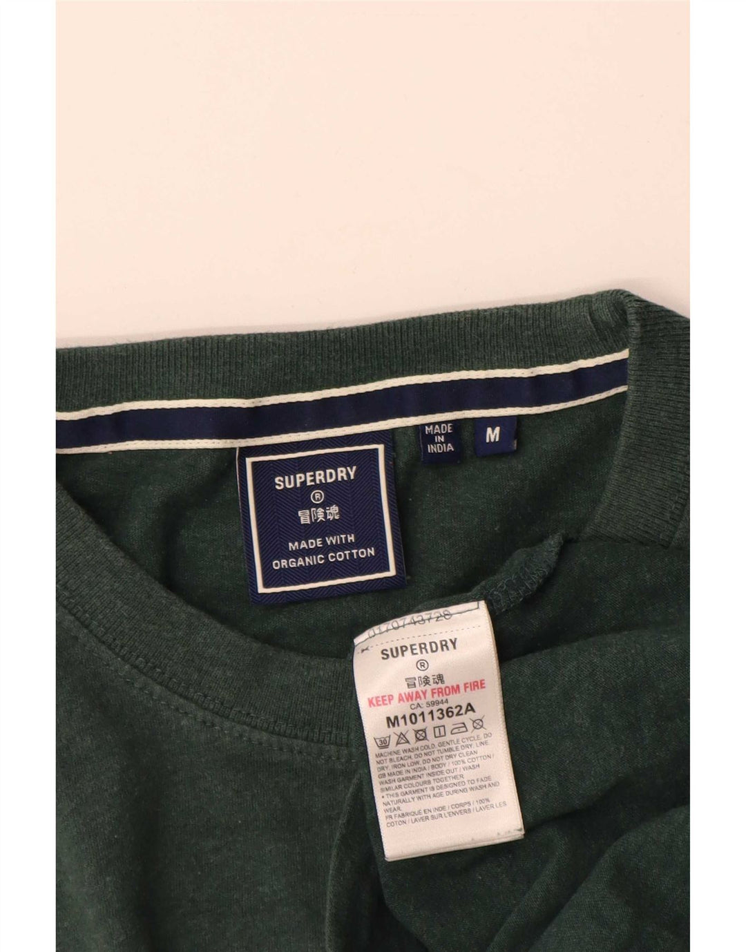 Superdry Mens T-Shirt Top Medium Green Cotton