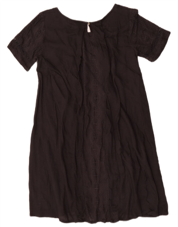 Fat Face Womens A-Line Dress UK 8 Small Black Cotton