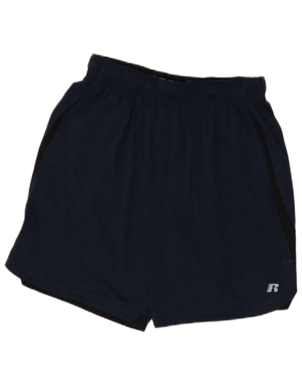 Russell Athletic Mens Sport Shorts Medium  Navy Blue Colourblock Polyester
