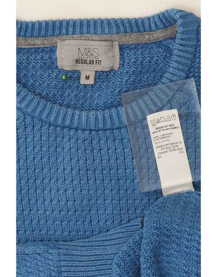 Marks & Spencer Mens Regular Fit Crew Neck Jumper Sweater Medium Blue