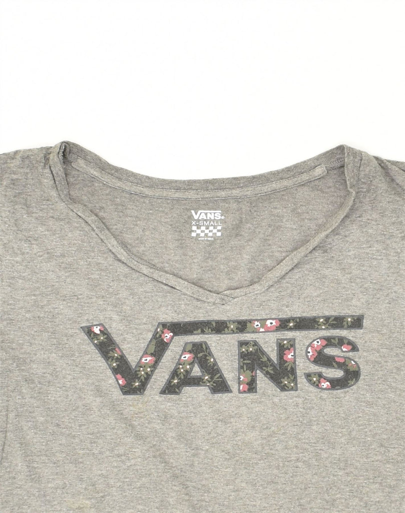 VANS Womens Oversized Graphic T-Shirt Top UK 6 XS Grey | Vintage Vans | Thrift | Second-Hand Vans | Used Clothing | Messina Hembry 