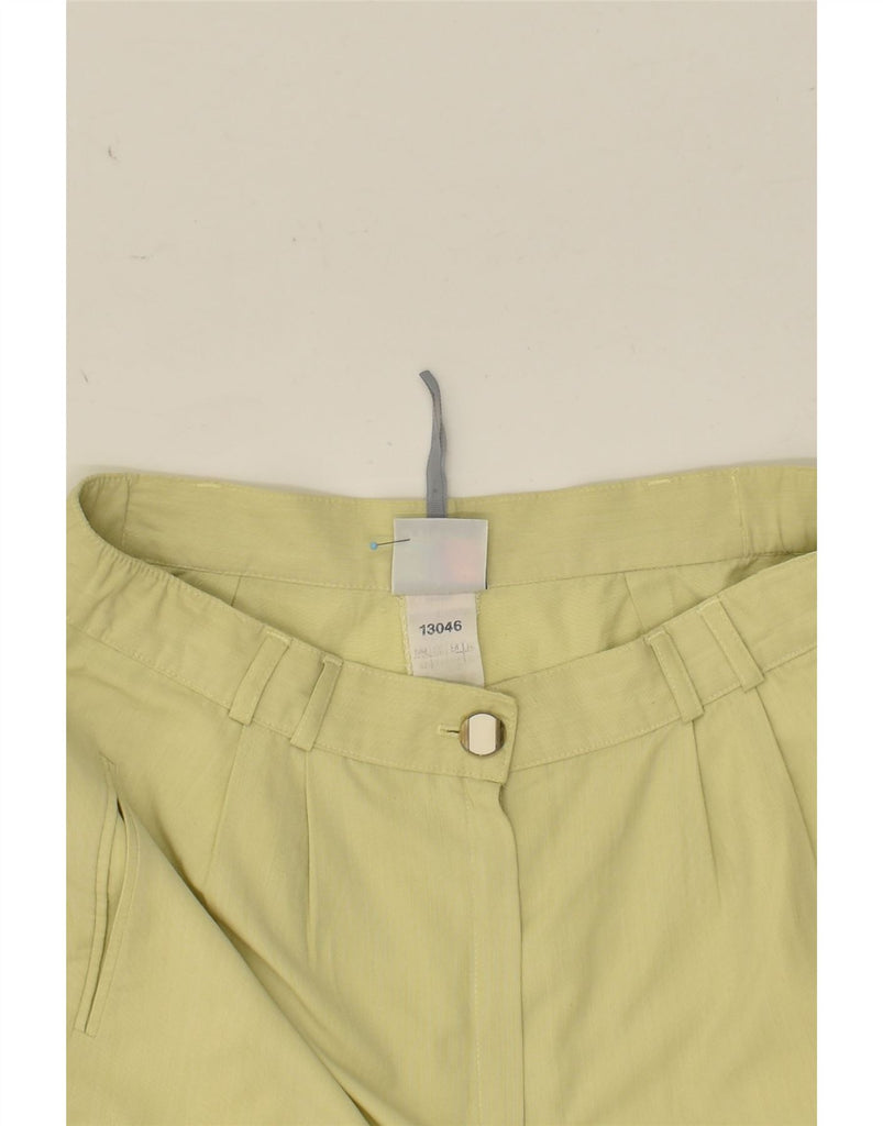 VINTAGE Womens High Waist Casual Shorts UK 14 Large W32 Green Viscose | Vintage Vintage | Thrift | Second-Hand Vintage | Used Clothing | Messina Hembry 