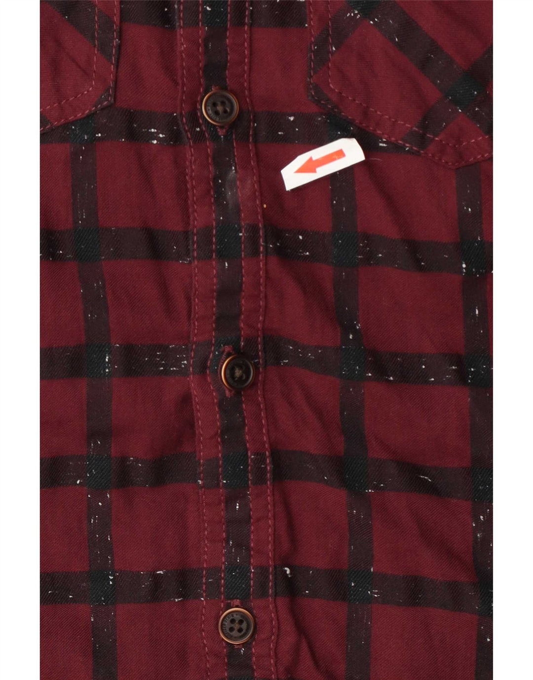 Tommy Hilfiger Mens Flannel Shirt XS Burgundy Check