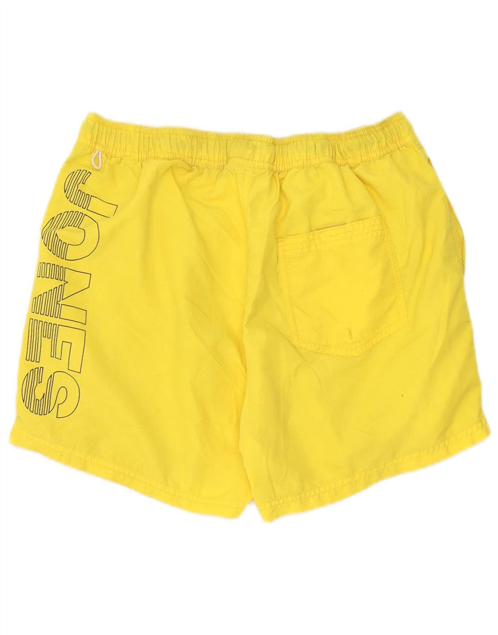 Jack & Jones Mens Graphic Swimming Shorts Large Yellow Polyester