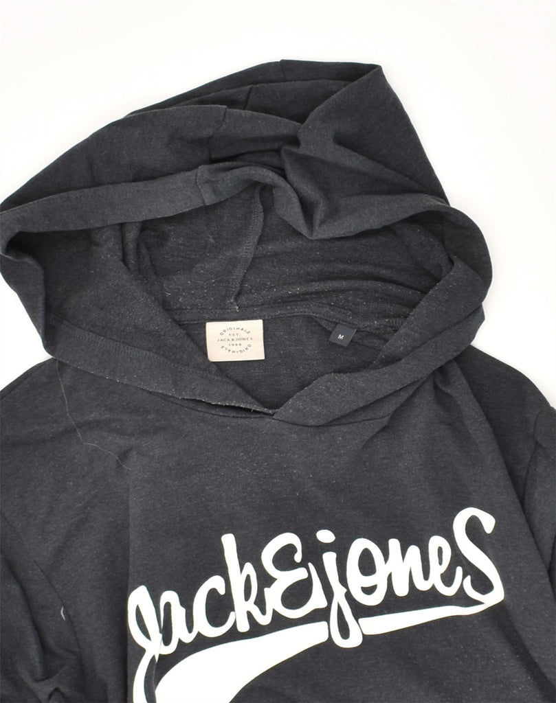 JACK & JONES Mens Graphic Hoodie Jumper Medium Grey Cotton | Vintage Jack & Jones | Thrift | Second-Hand Jack & Jones | Used Clothing | Messina Hembry 