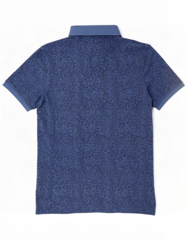 Crew Clothing Mens Polo Shirt Large Blue Floral Cotton