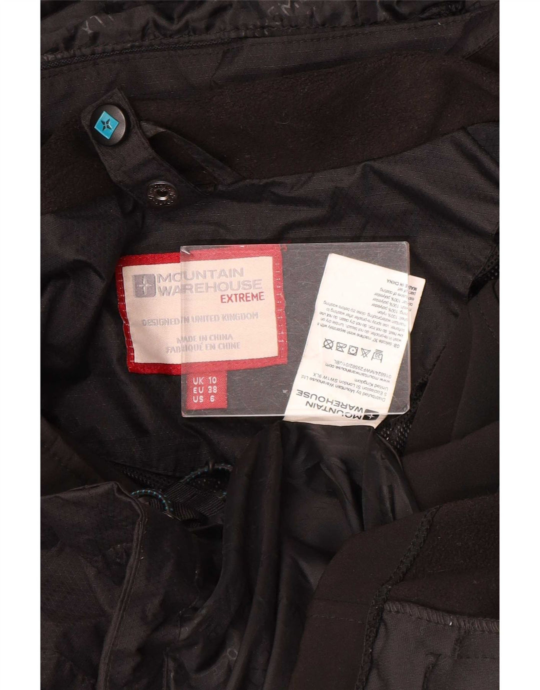 Mountain Warehouse Womens Hooded Rain Jacket UK 10 Small Black Nylon