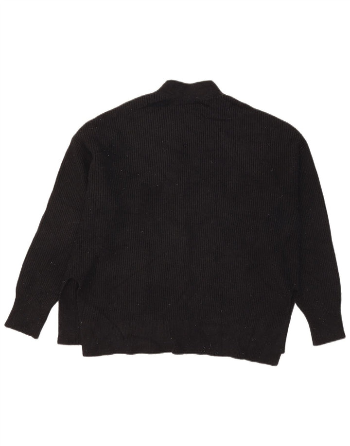 Zara Womens Oversized Cardigan Sweater UK 14 Medium Black