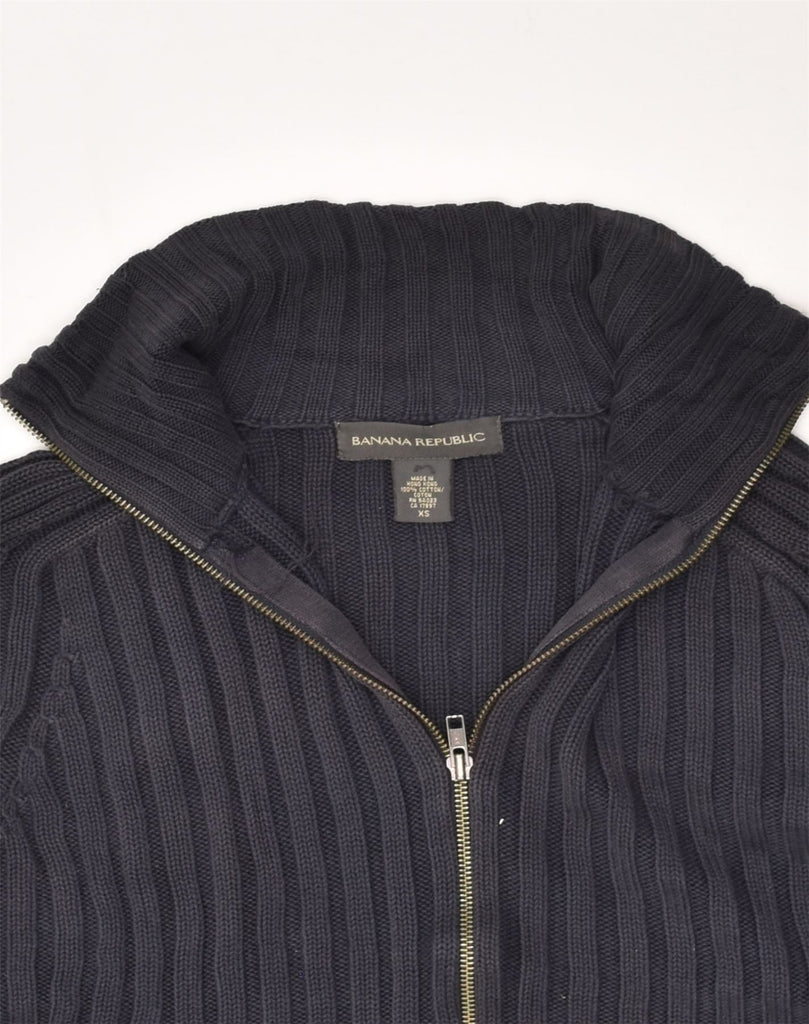 BANANA REPUBLIC Mens Cardigan Sweater XS Black Cotton | Vintage Banana Republic | Thrift | Second-Hand Banana Republic | Used Clothing | Messina Hembry 