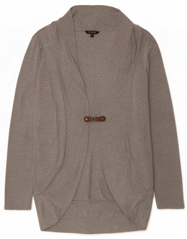 Massimo Dutti Womens Longline Cardigan Sweater UK 12 Medium Grey
