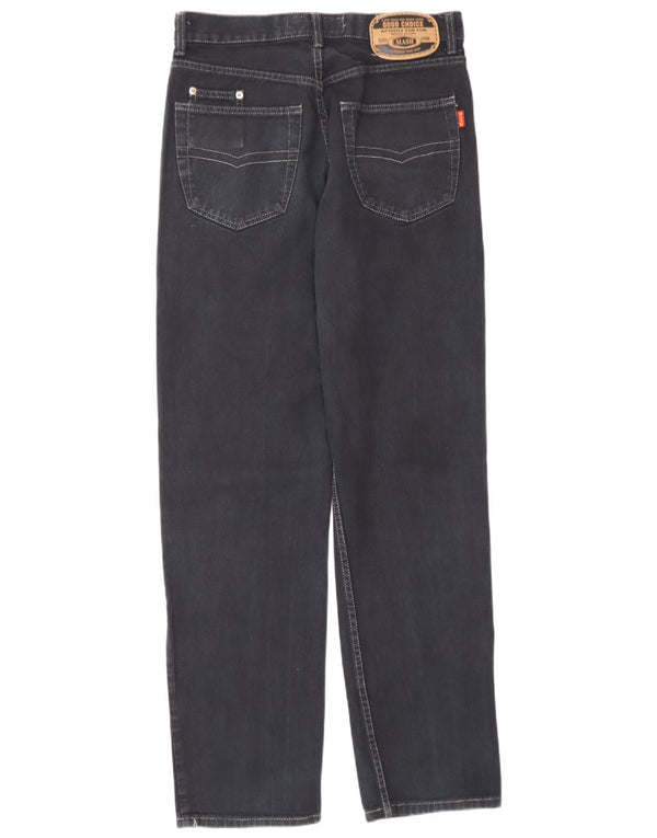 Mash Mens Straight Jeans IT 46 Small W32 L32 Navy Blue Cotton