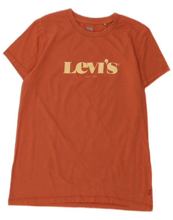 Levi's Womens Graphic T-Shirt Top UK 6 XS Orange