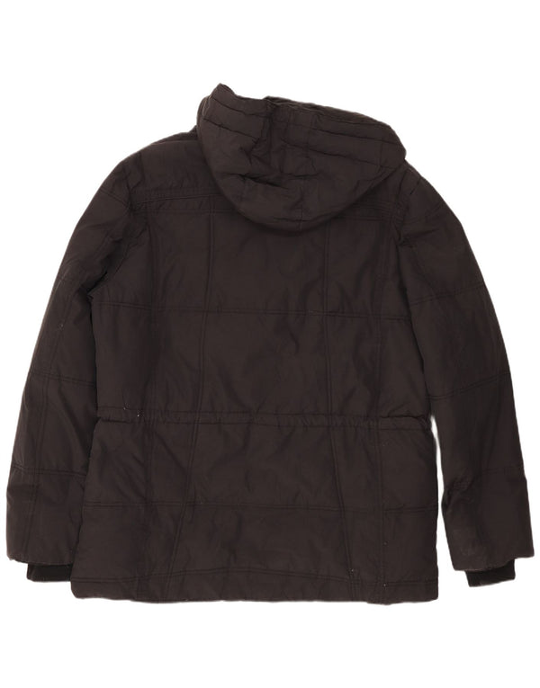 Ivy Oxford Mens Hooded Parka Jacket IT 54 2XL Black Cotton Sports