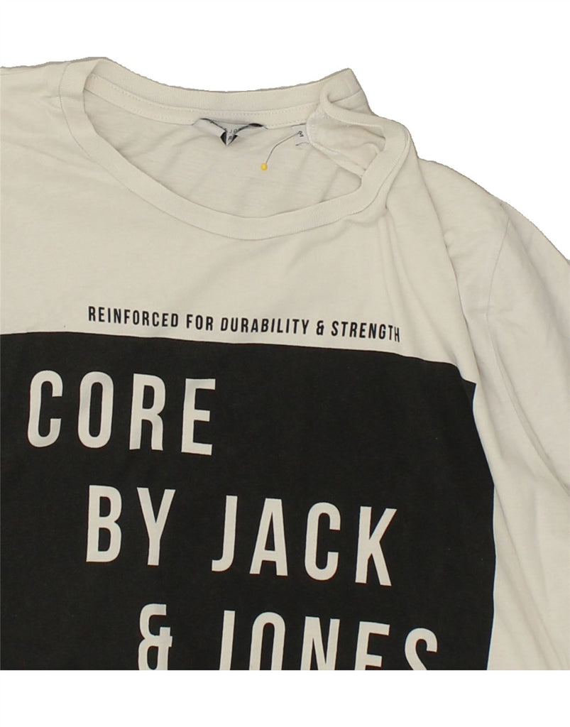 JACK & JONES Mens Graphic T-Shirt Top Medium White Cotton | Vintage Jack & Jones | Thrift | Second-Hand Jack & Jones | Used Clothing | Messina Hembry 