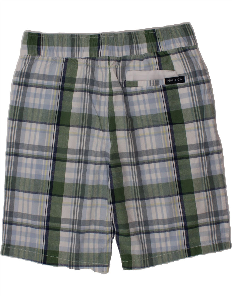 NAUTICA Boys Chino Shorts 10-11 Years Medium W26  Green Check Cotton Vintage Nautica and Second-Hand Nautica from Messina Hembry 